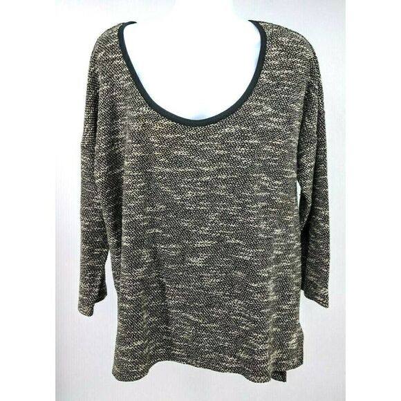 Soft Surroundings Size 2X Black Cream Boulce Top Exposed Zipper - Picture 1 of 11